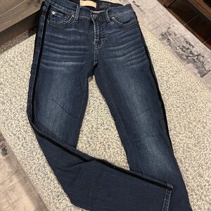 7 for All mankind Dark Blue Women's Jeans with velvet piping